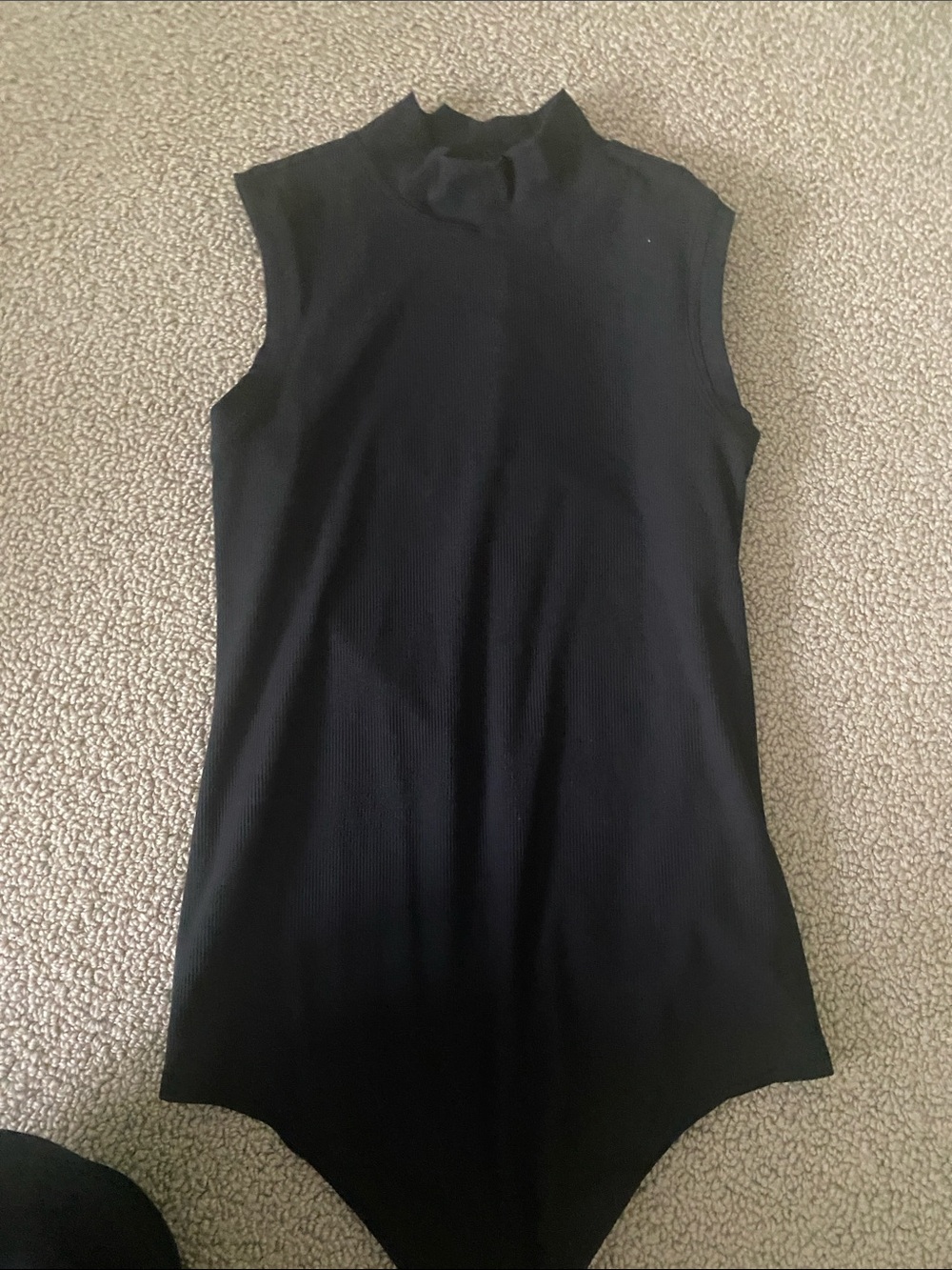SPANX Black Sleeveless Mock Neck Bodysuit